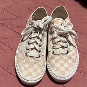 Vans Beige Checkered Sneakers